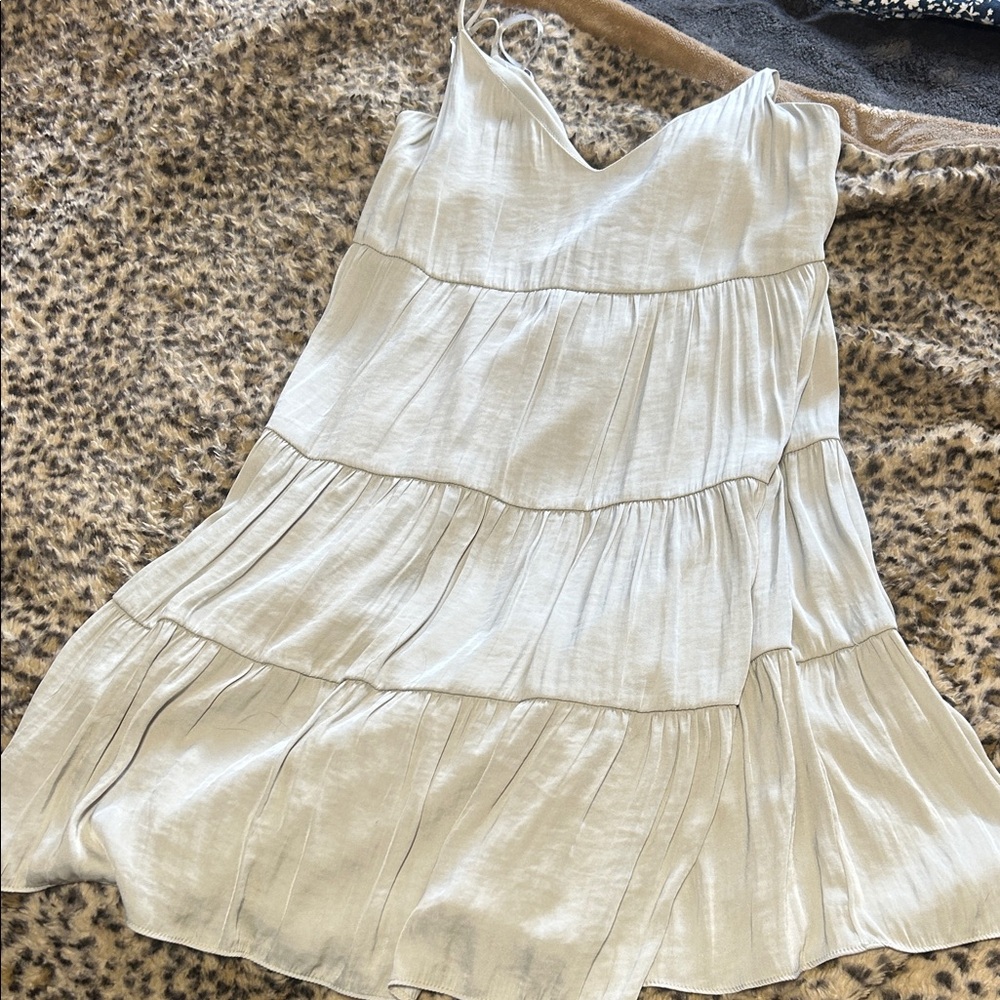 Naked Zebra Cream Tiered Dress